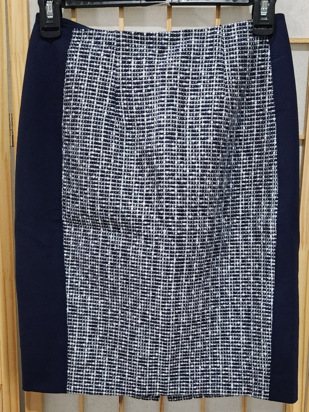 White House Black Market Pencil Lined Blue Zip Skirt Size 0